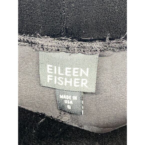 EILEEN FISHER Velvet Pants Small Stretch Jersey Pull On Elastic Waist Black USA - Picture 4 of 8